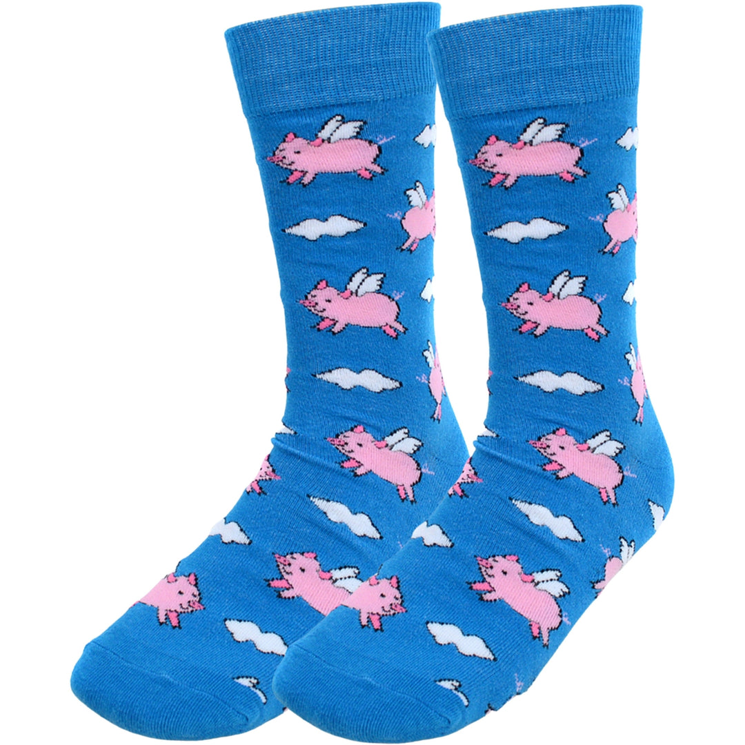 Flying Pigs Novelty Socks - Blue
