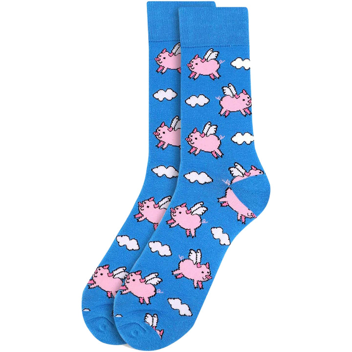 Flying Pigs Novelty Socks - Blue