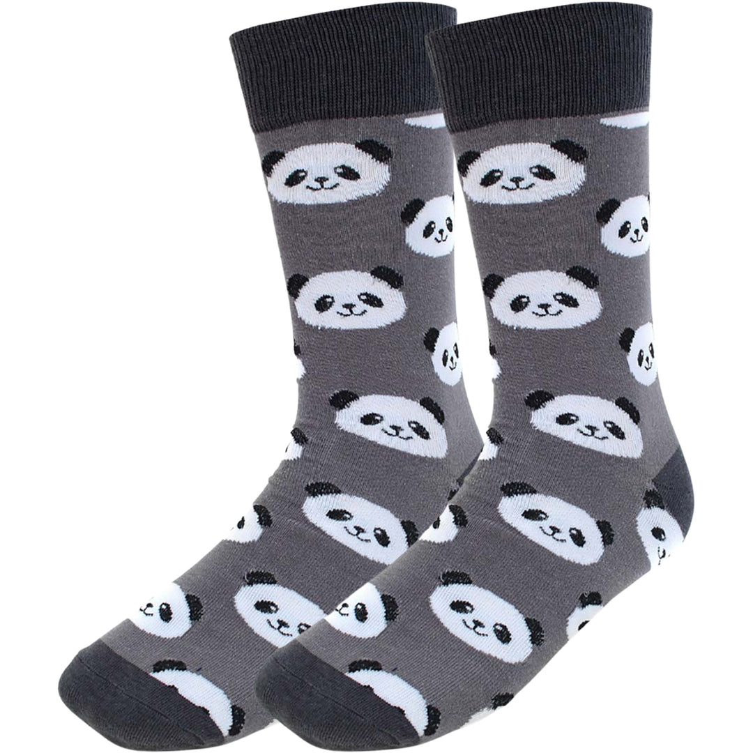 Panda Crew Novelty Socks - Gray