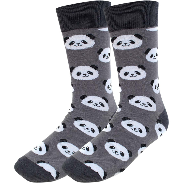 Panda Crew Novelty Socks - Gray