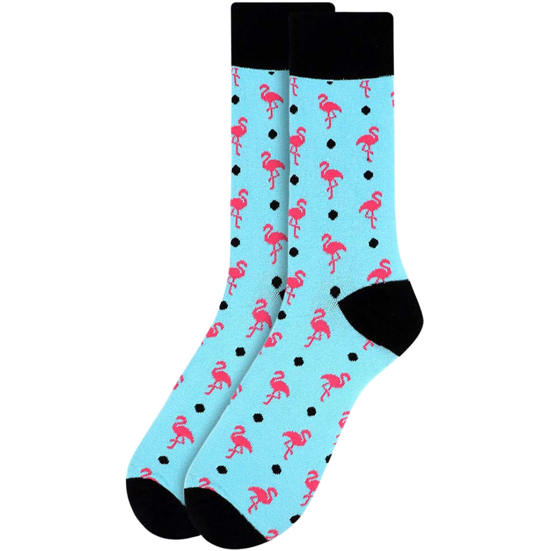 Flamingos in Pink Novelty Socks - Turquoise