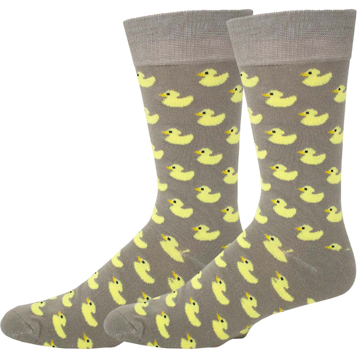 Ducklings Crew Novelty Socks - Gray Yellow