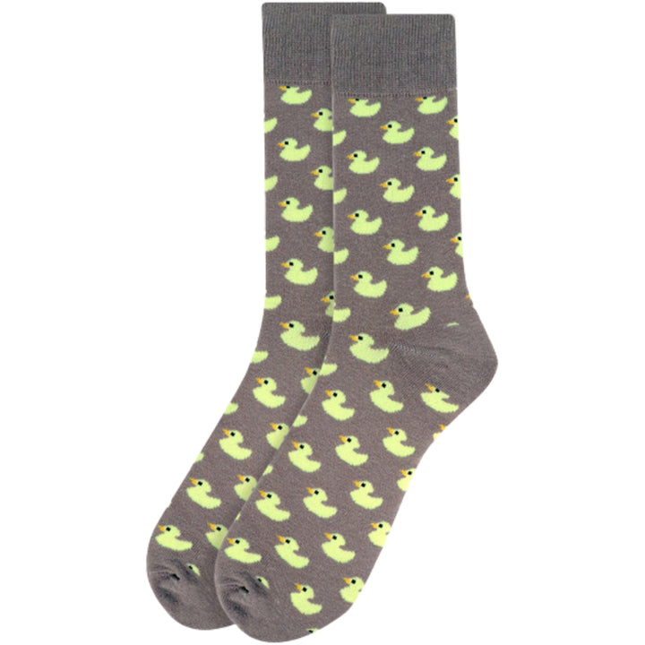 Ducklings Crew Novelty Socks - Gray Yellow