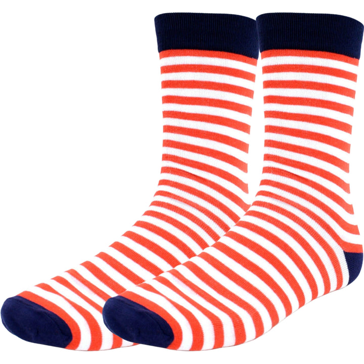 Red & White Stripes Crew Novelty Socks