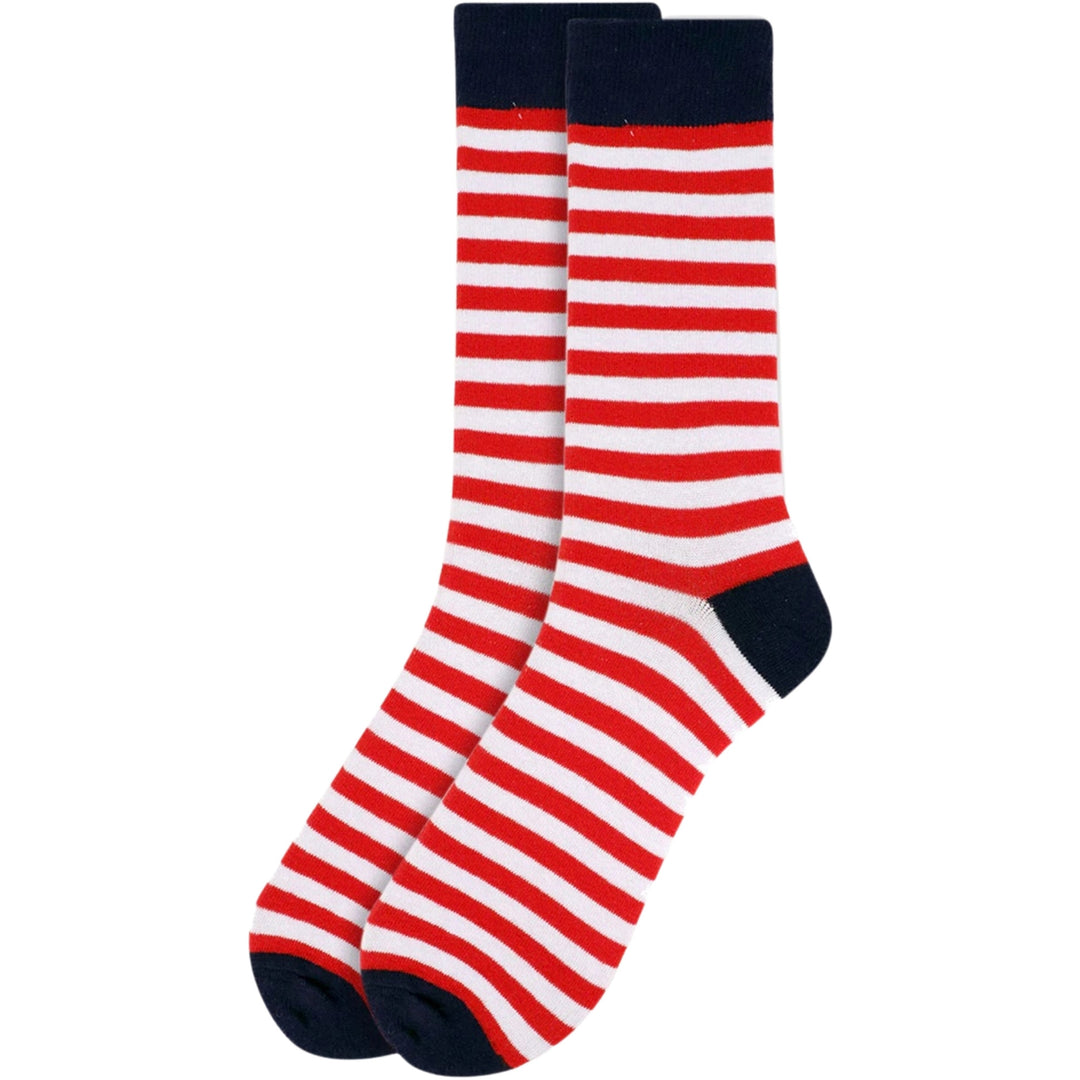Red & White Stripes Crew Novelty Socks