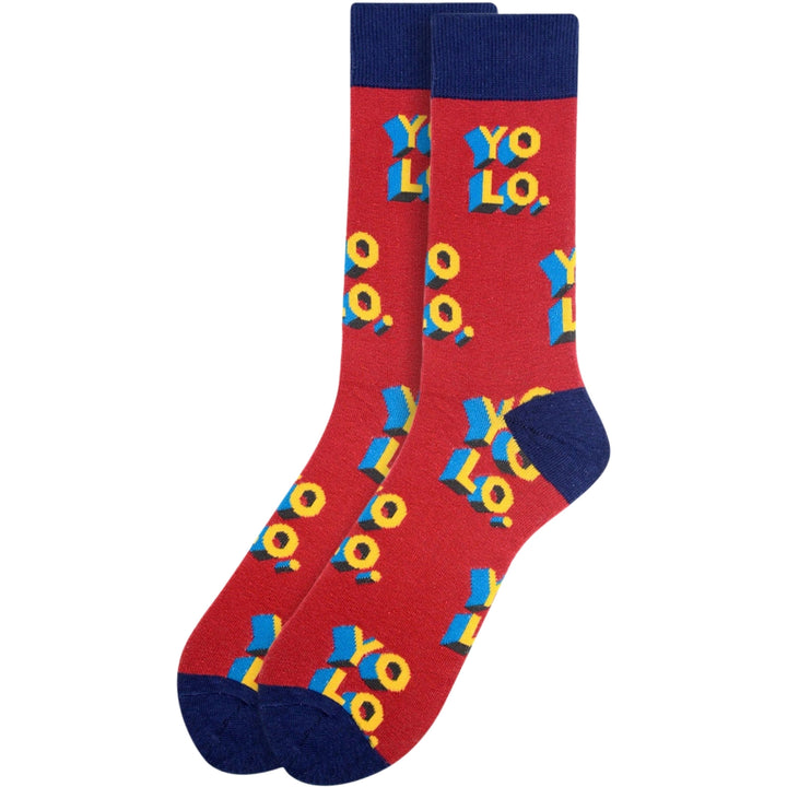 YOLO Crew Novelty Socks - Red