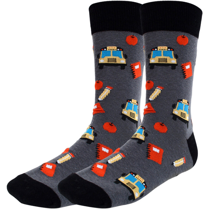 Back To School Crew Novelty Socks - Gray