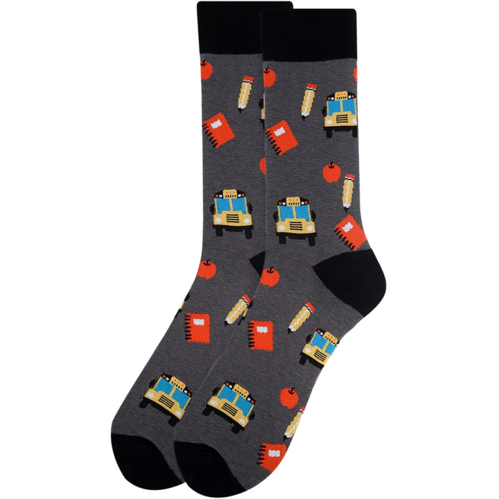 Back To School Crew Novelty Socks - Gray