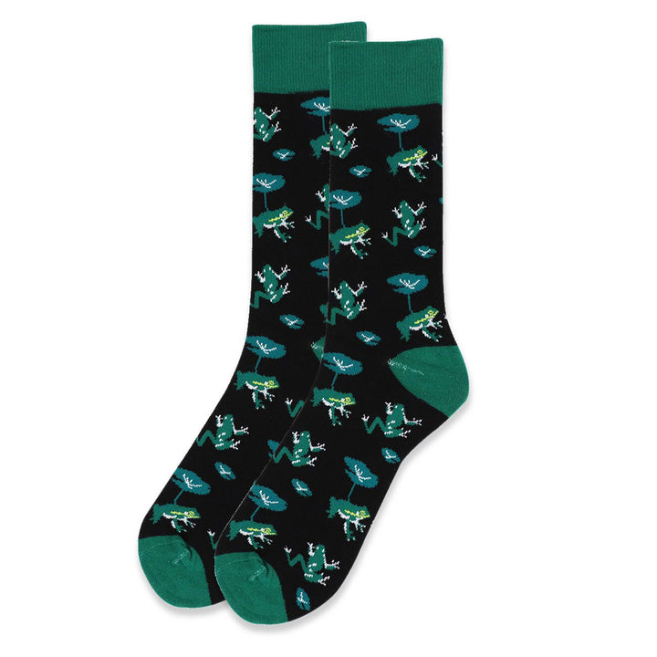 Dancing Frog Crew Novelty Socks - Black