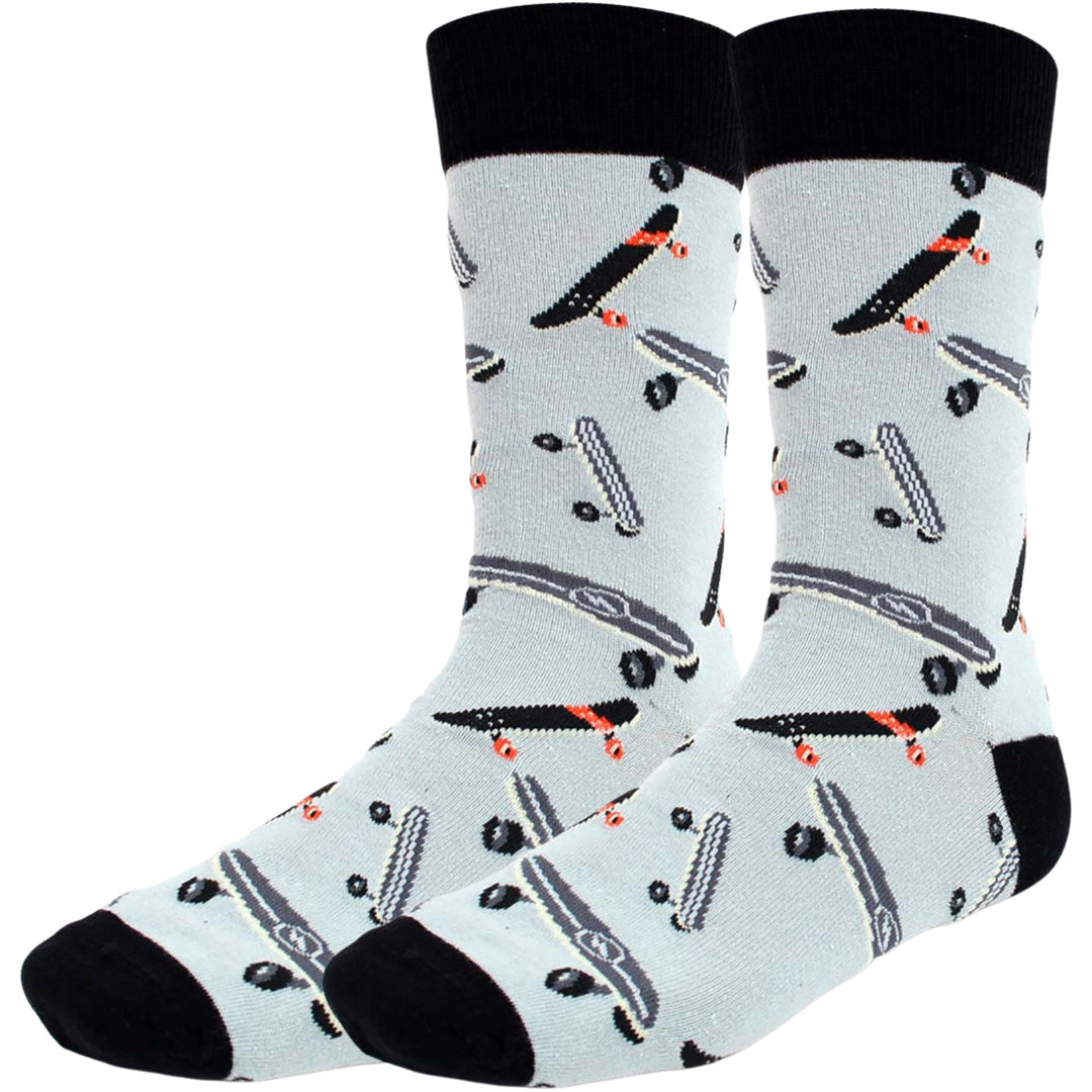 Skateboard Crew Novelty Socks - Gray