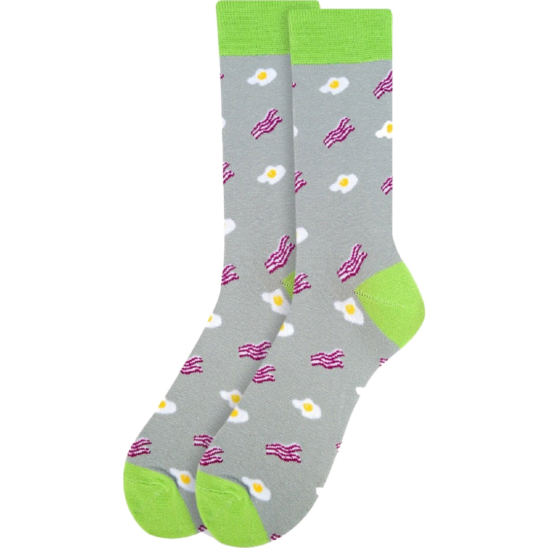 Bacons & Eggs Novelty Socks - Light Gray