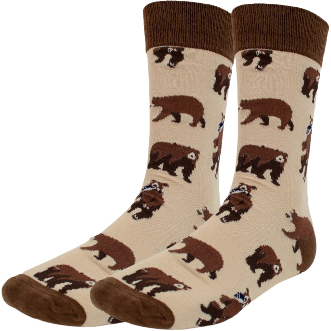 Brown Bear Crew Novelty Socks