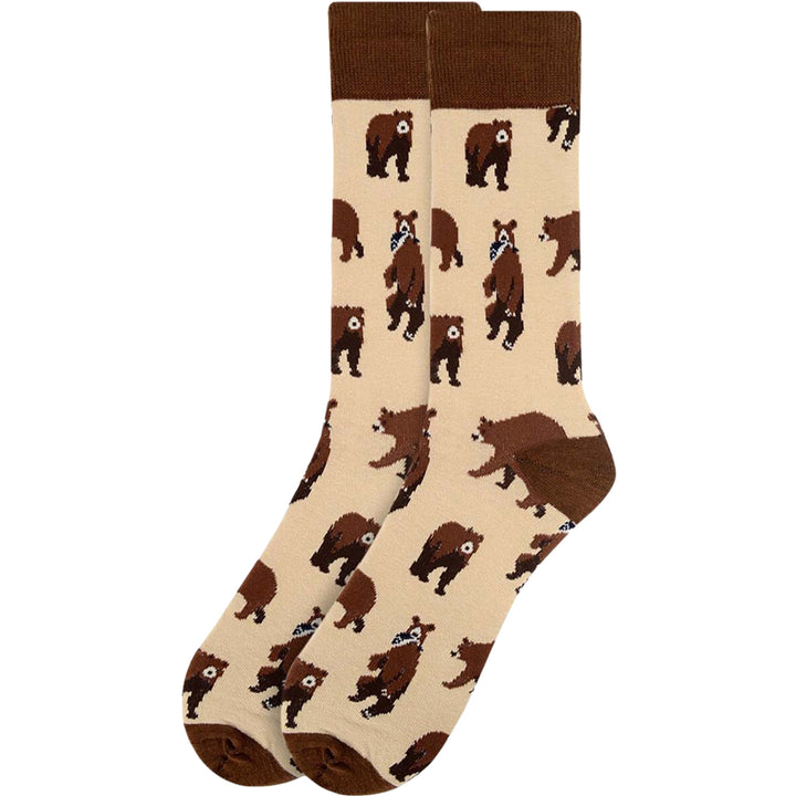 Brown Bear Crew Novelty Socks