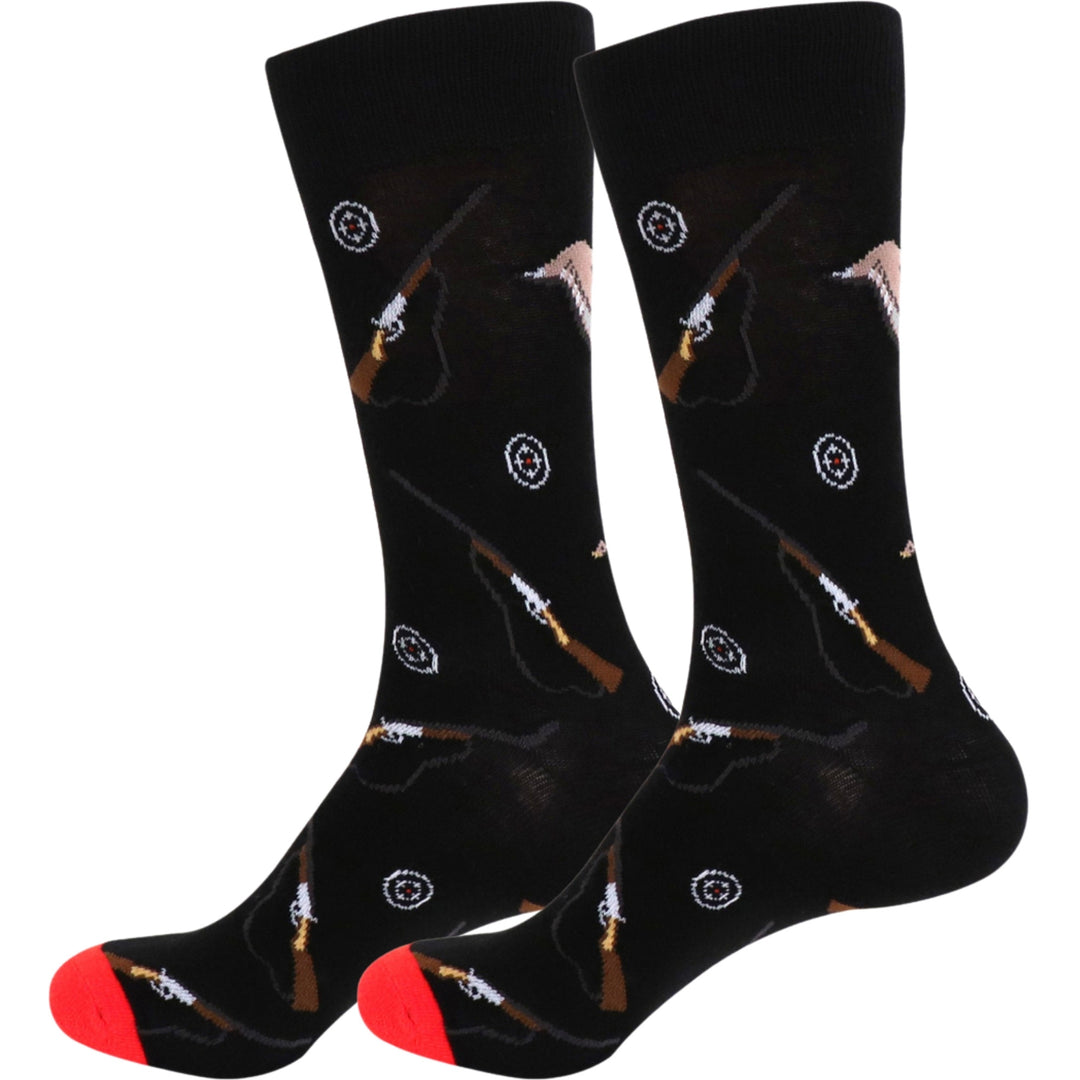 Hunting Crew Novelty Socks - Black