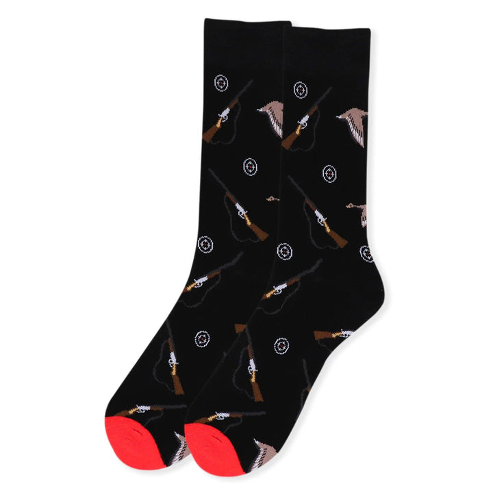 Hunting Crew Novelty Socks - Black