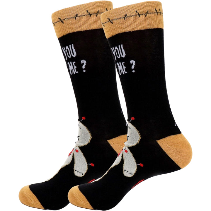 Voodoo Doll Crew Novelty Socks - Black
