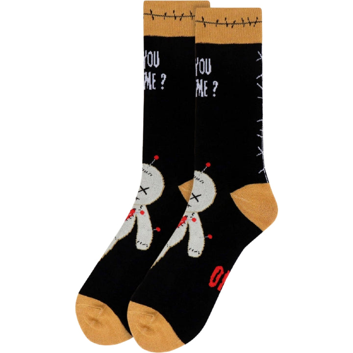 Voodoo Doll Crew Novelty Socks - Black