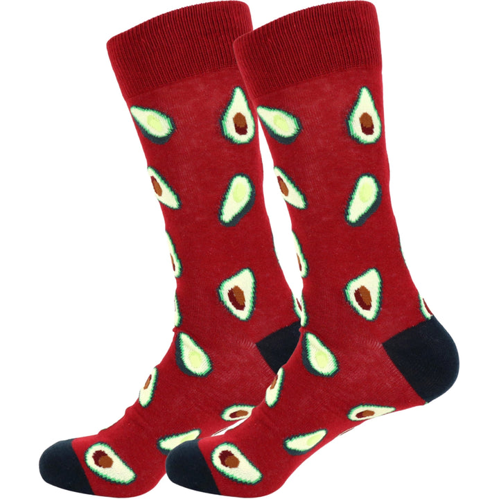 Avocado Crew Novelty Socks - Burgundy
