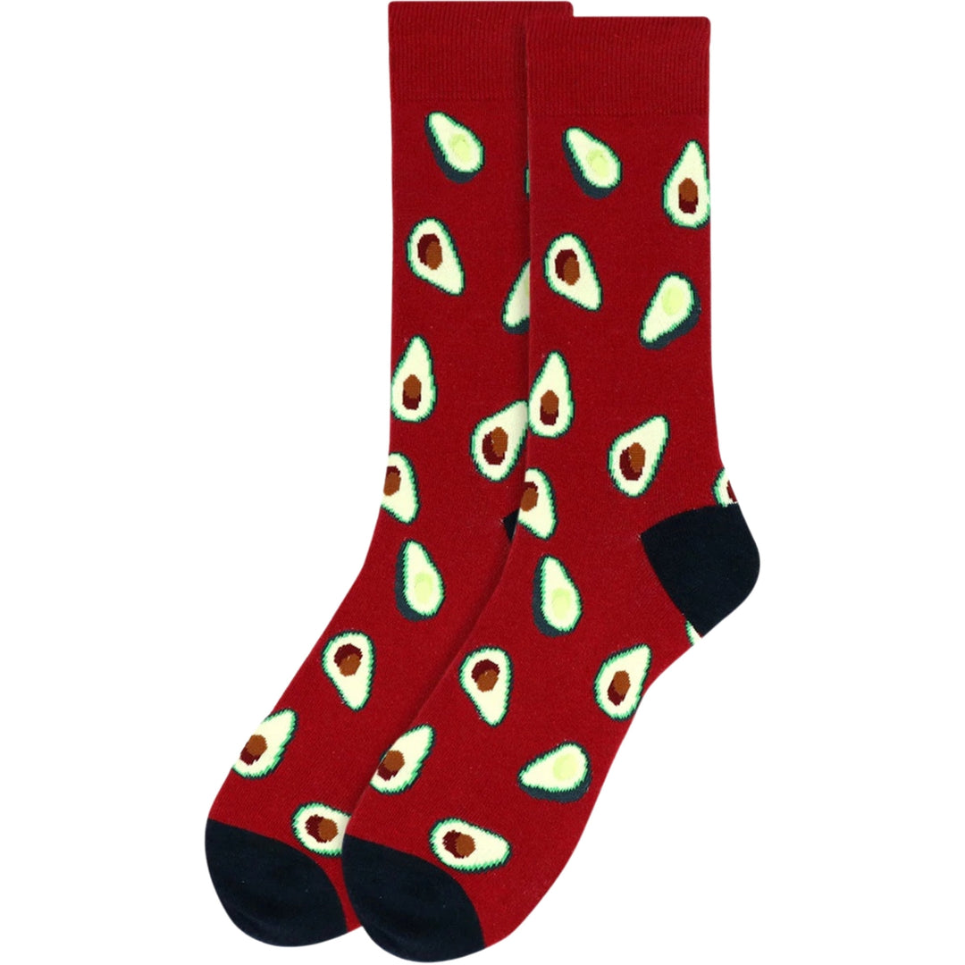 Avocado Crew Novelty Socks - Burgundy