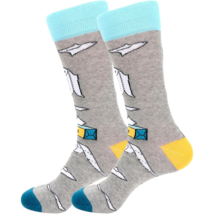 Get Well Better Paper and Tissue Crew Novelty Socks - Gray
