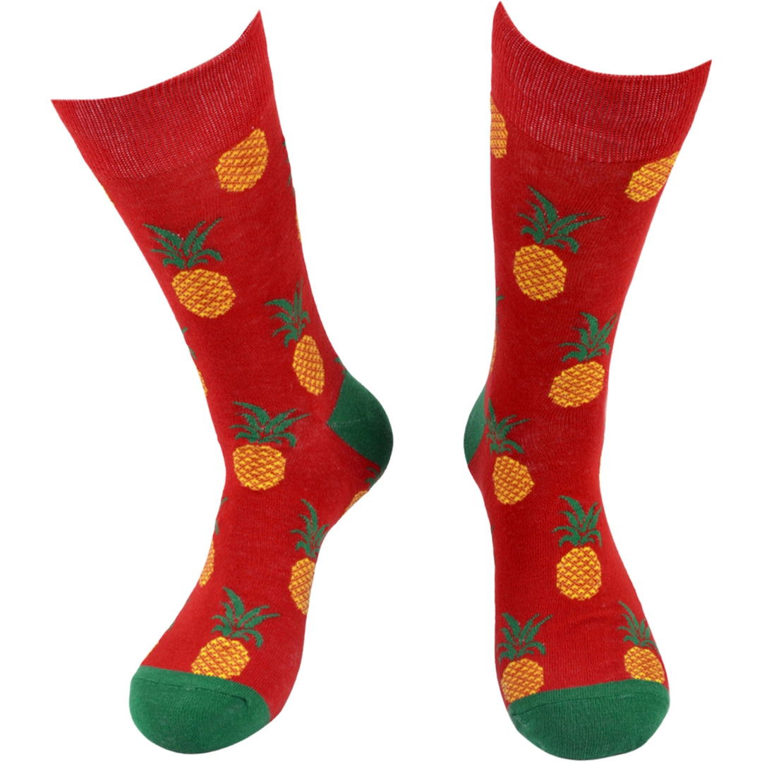Pineapple Crew Novelty Socks - Hot Pink