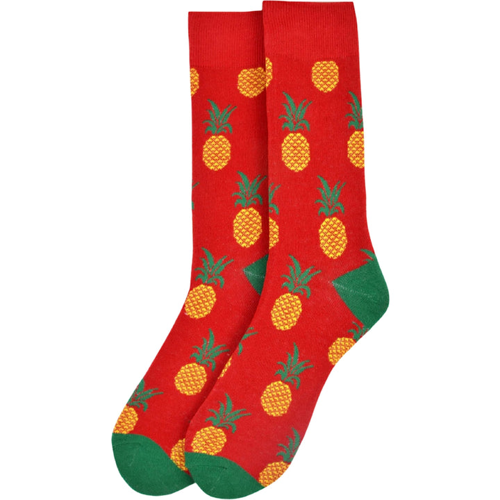 Pineapple Crew Novelty Socks - Hot Pink