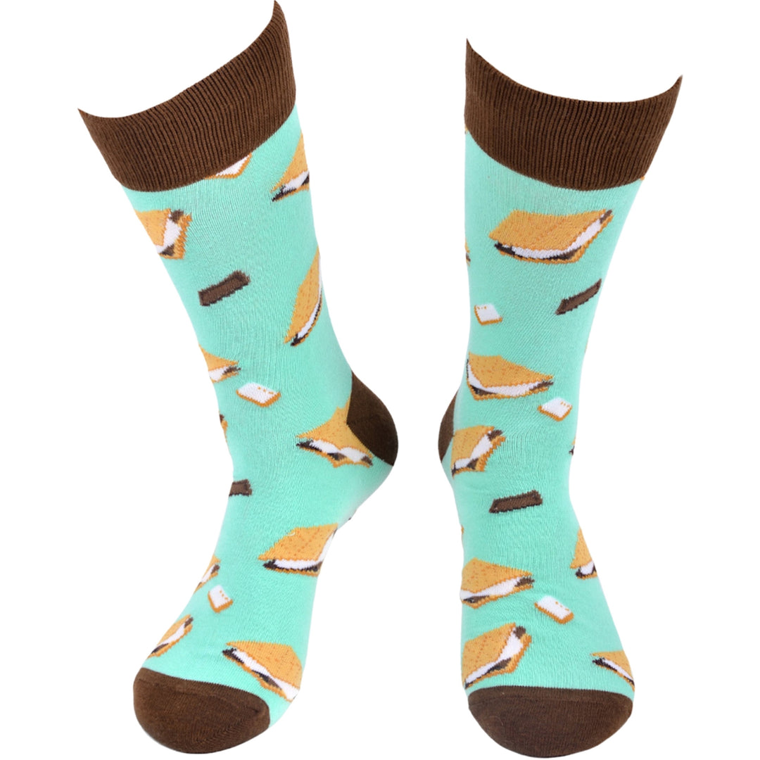 S'mores Crew Novelty Socks - Turquoise