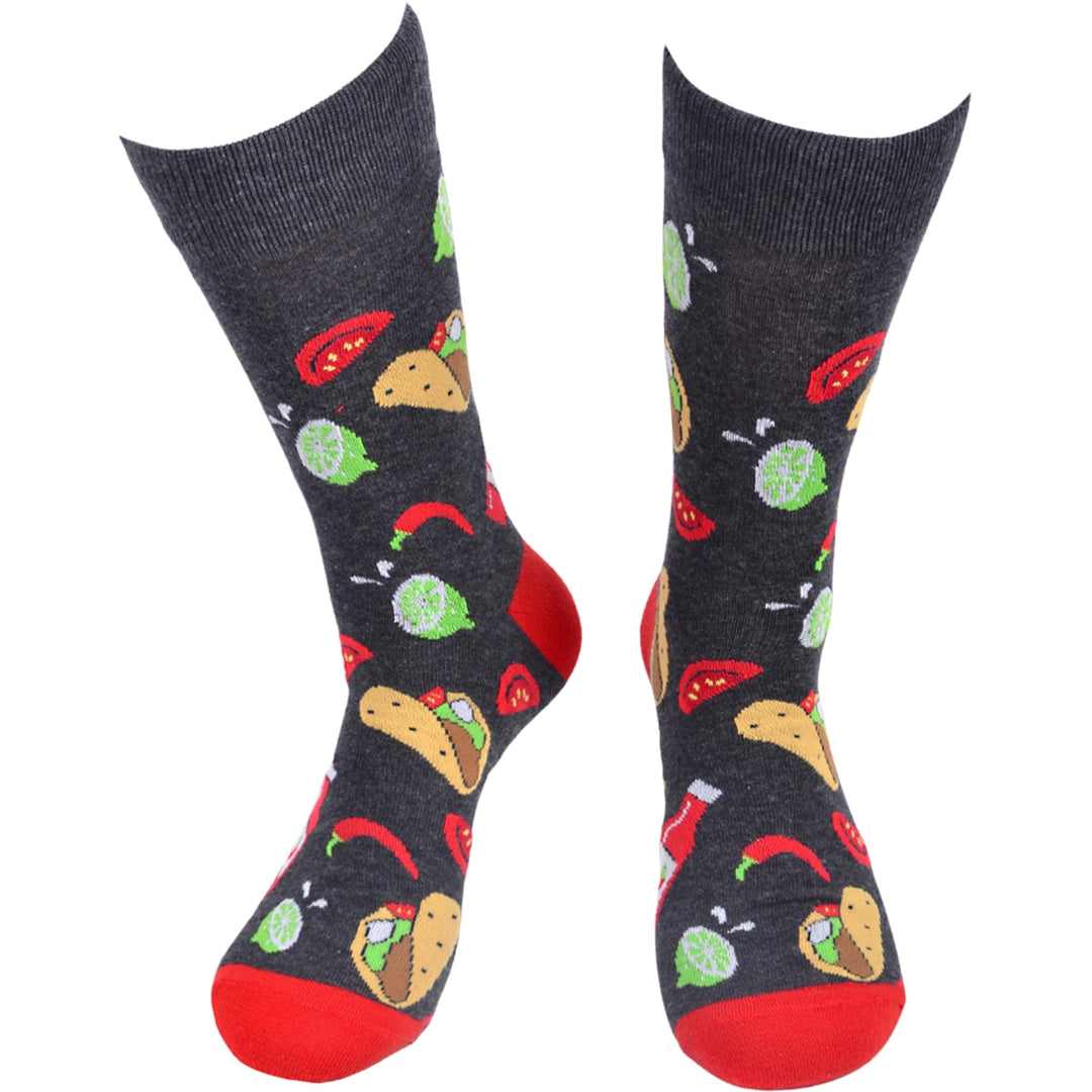 Tacos Crew Novelty Socks - Black
