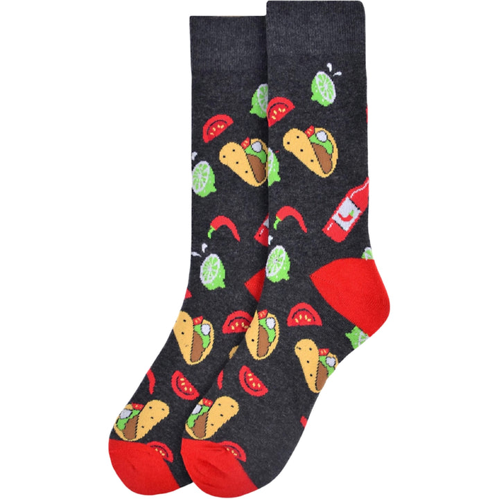 Tacos Crew Novelty Socks - Black