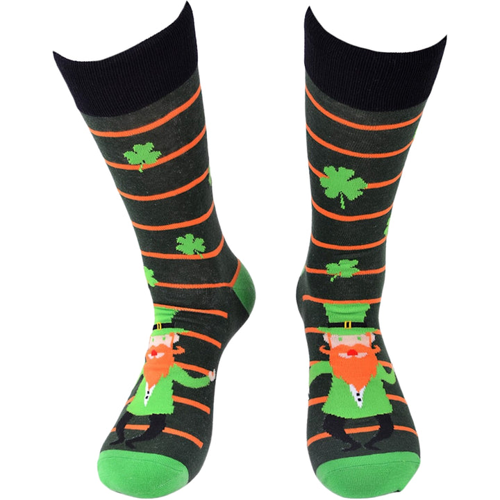 St. Patrick's Day Shamrock Clover Leprechaun Crew Novelty Socks