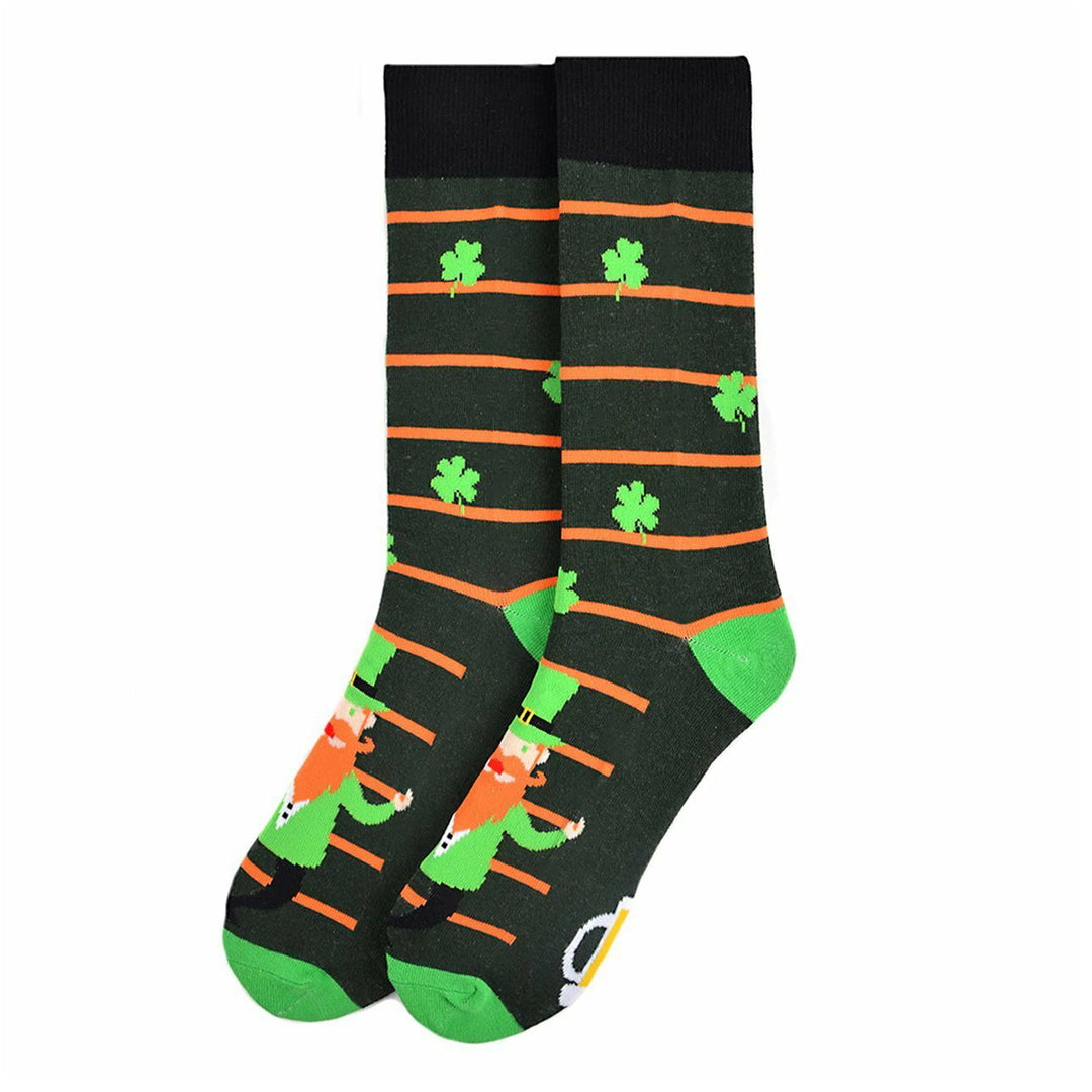 St. Patrick's Day Shamrock Clover Leprechaun Crew Novelty Socks