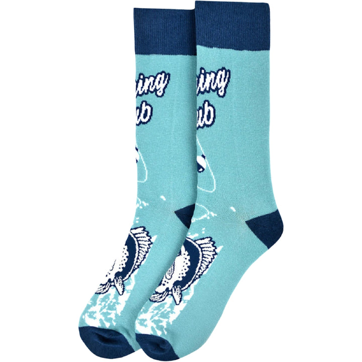Fishing Club Crew Novelty Socks - Blue
