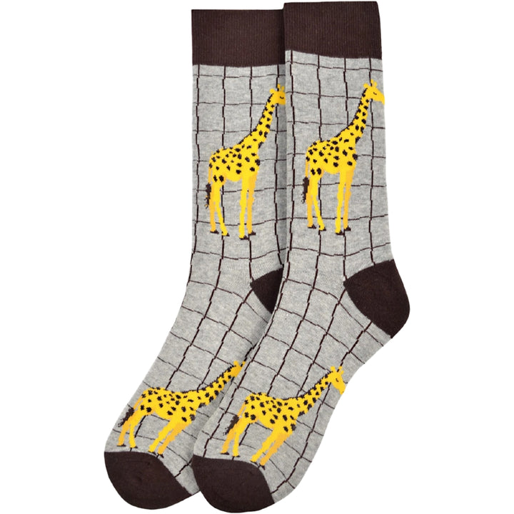 Giraffe Crew Novelty Socks - Gray