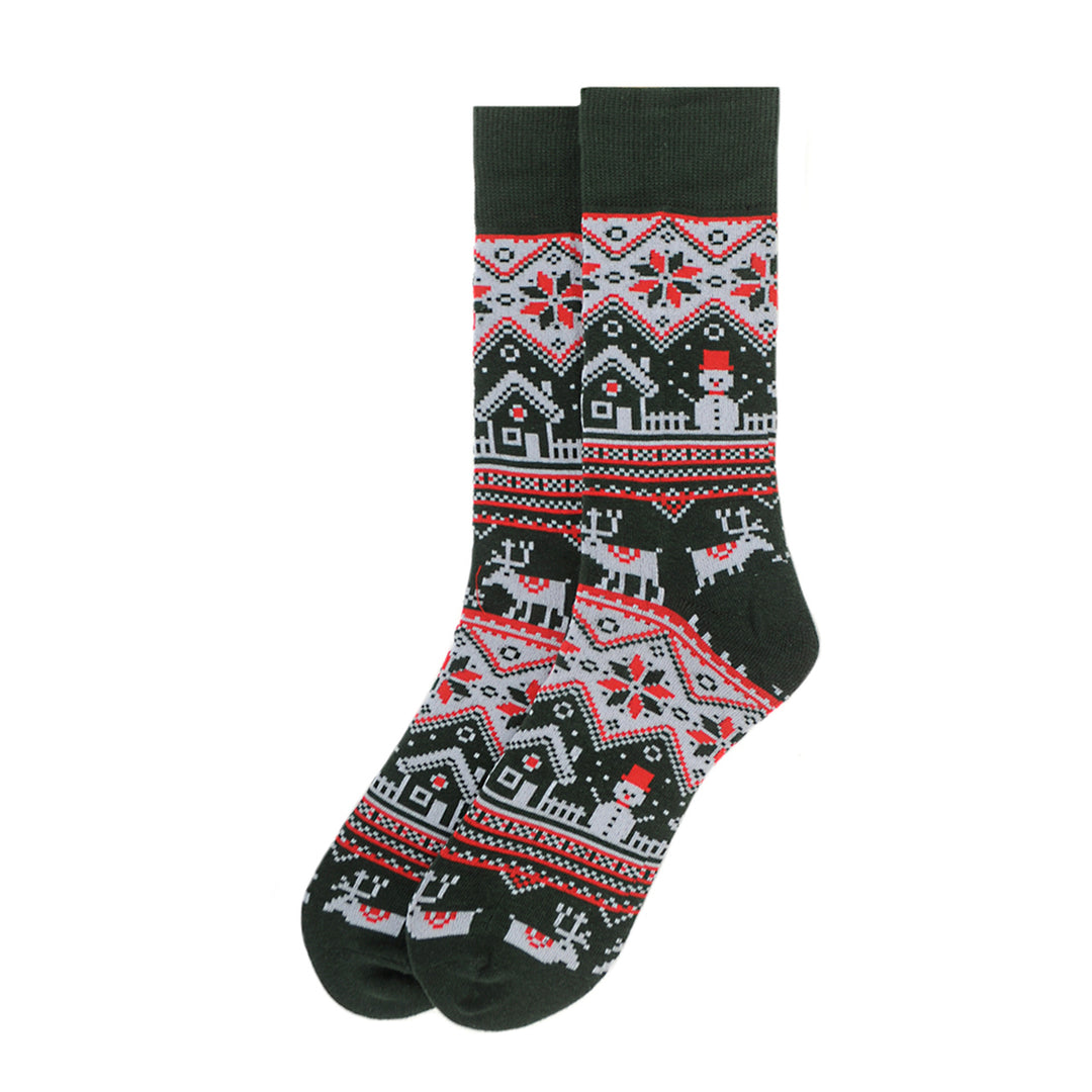 Vintage Winter Novelty Socks - Green