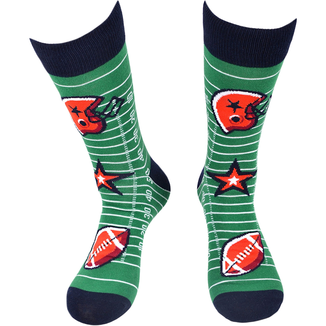 Football Crew Novelty Socks - Green