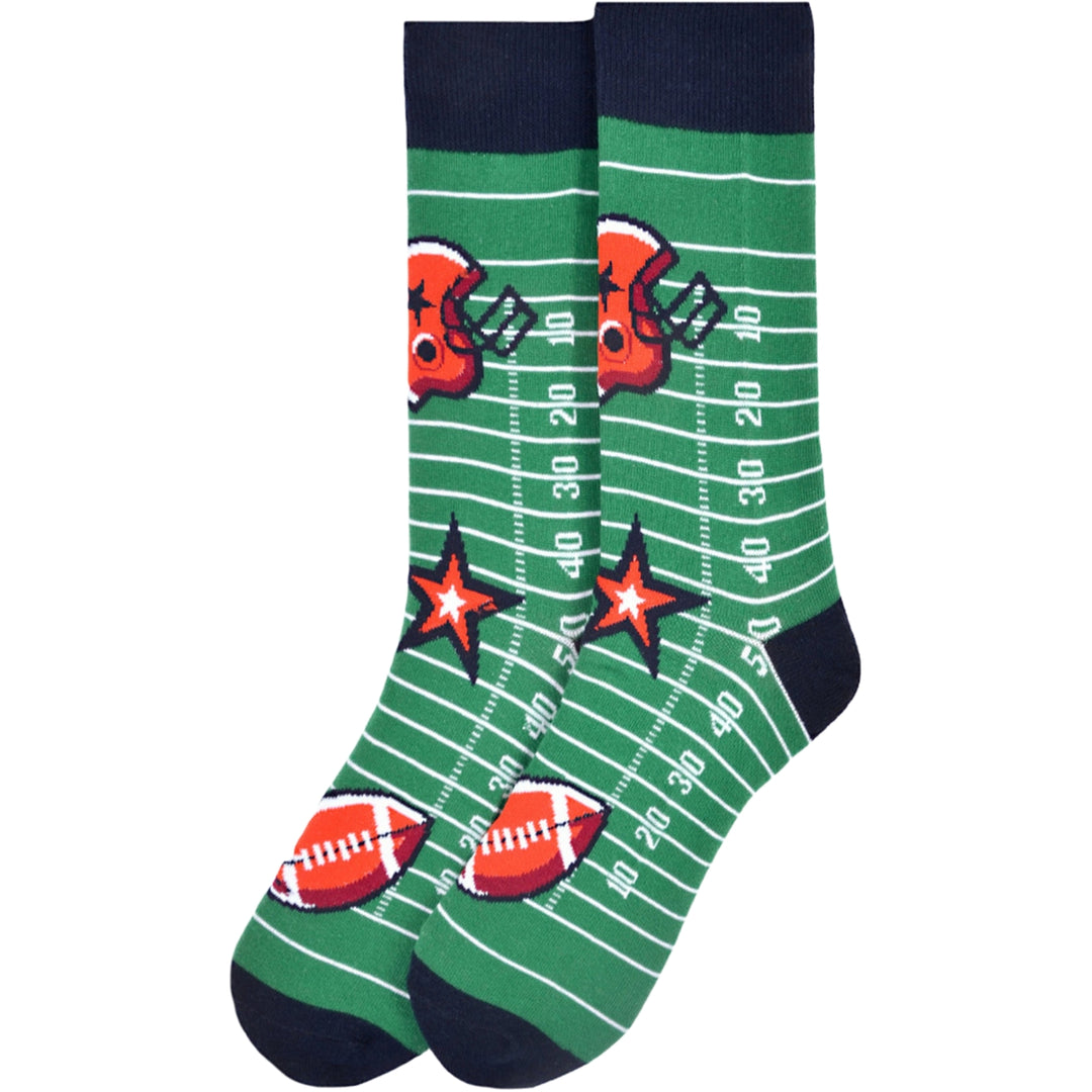 Football Crew Novelty Socks - Green