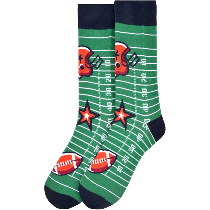 Football Crew Novelty Socks - Green