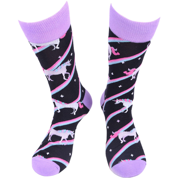 Unicorn Crew Novelty Socks - Black