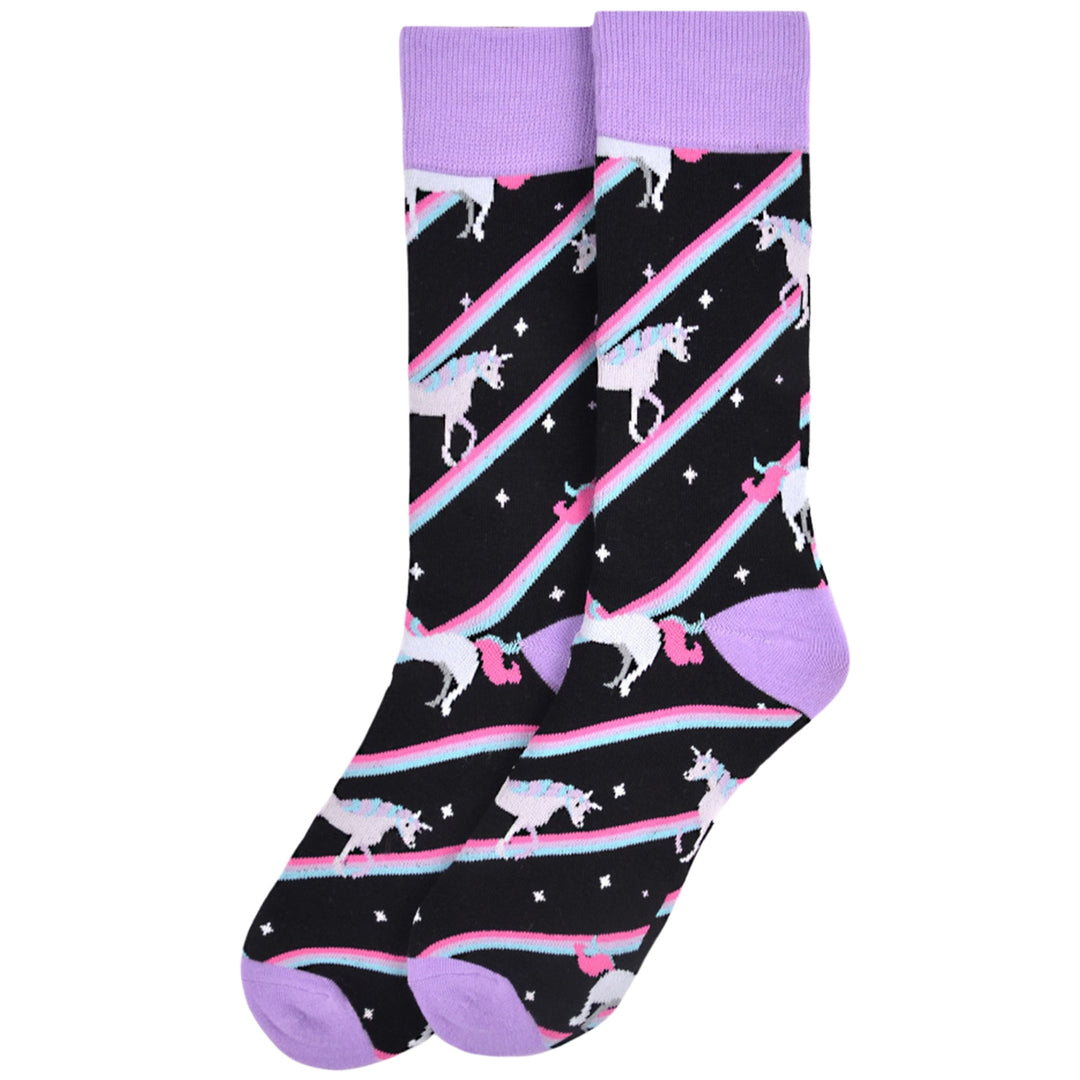 Unicorn Crew Novelty Socks - Black
