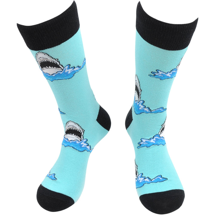Shark Jaws Crew Novelty Socks - Blue