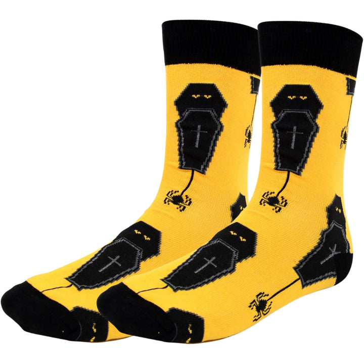 Halloween Coffin & Spider Crew Novelty Socks