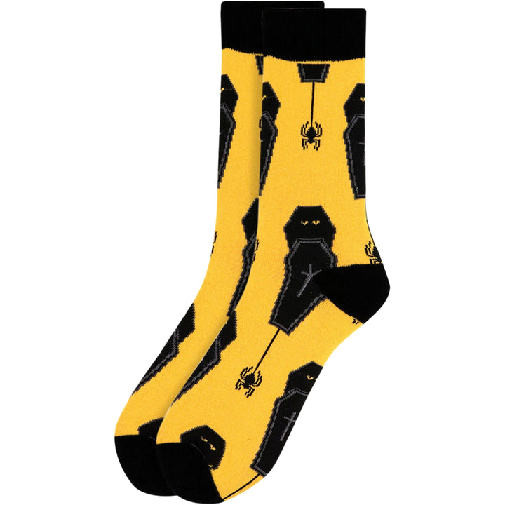 Halloween Coffin & Spider Crew Novelty Socks