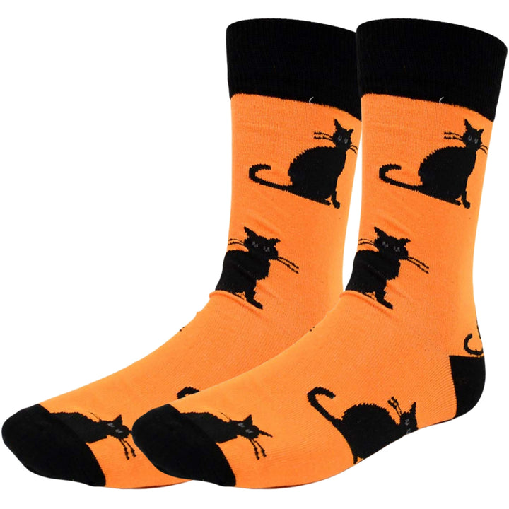 Halloween Black Cat Crew Novelty Socks