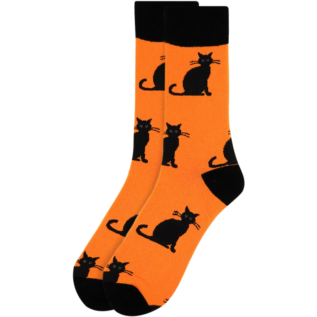 Halloween Black Cat Crew Novelty Socks