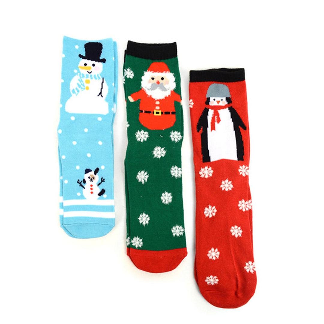 Santa Claus, Snowman & Penguin Crew Novelty Socks 3 Pair Pack
