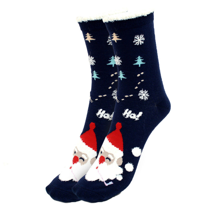 Santa Laugh Crew Novelty Socks - Black