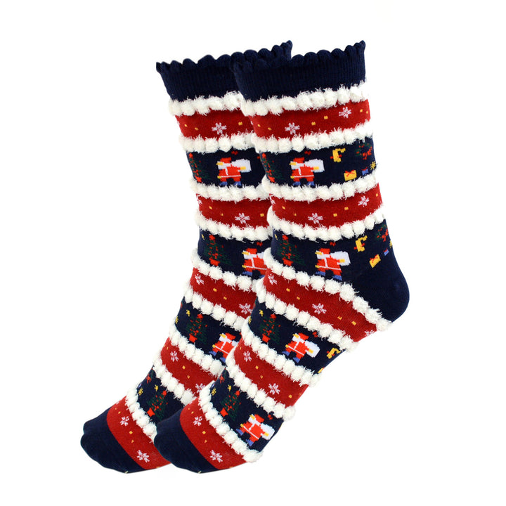 Santa & Tree Christmas Crew Novelty Socks