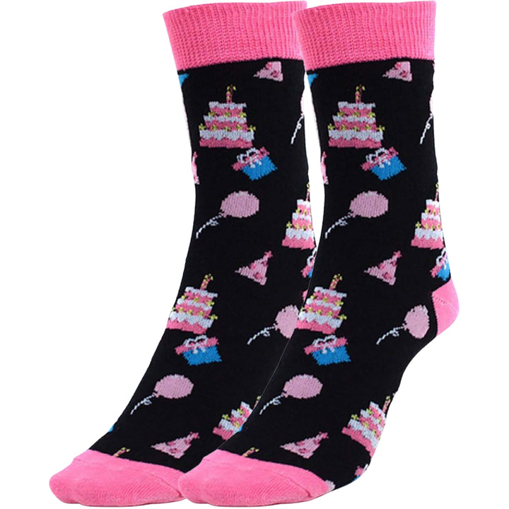 Birthday Cake Crew Novelty Socks - Black