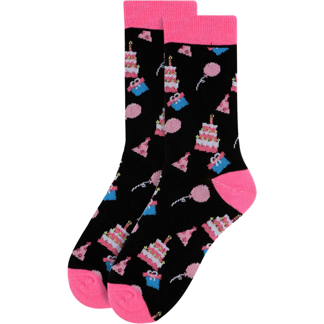 Birthday Cake Crew Novelty Socks - Black