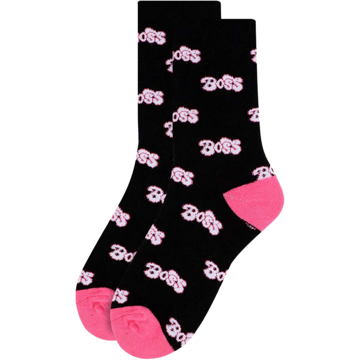Sassy You're the Boss Crew Socks - Black